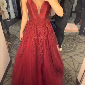Elegant Red Evening Gown